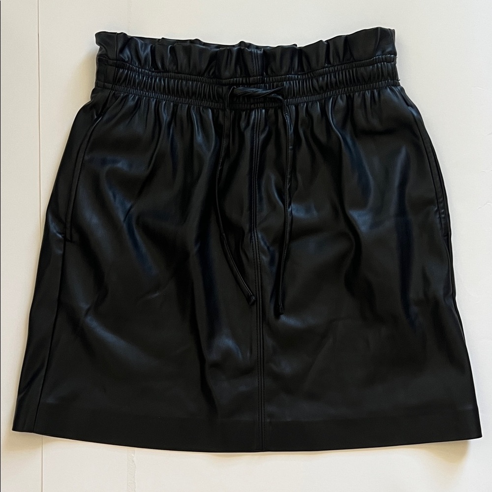 Express Black Gathered Waist Mini Skirt